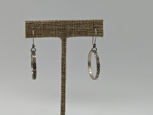 Small Sterling Patterned Hoops